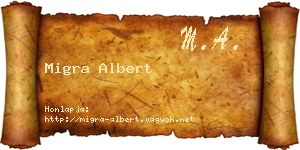 Migra Albert névjegykártya
